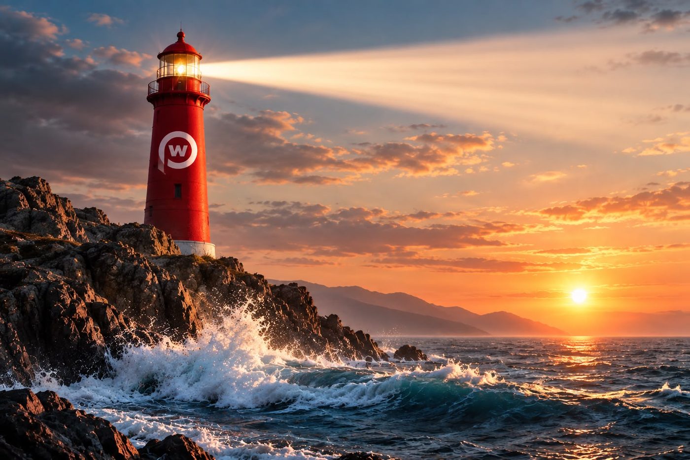 Faro rosso come guida costante — immagine dal materiale del cliente